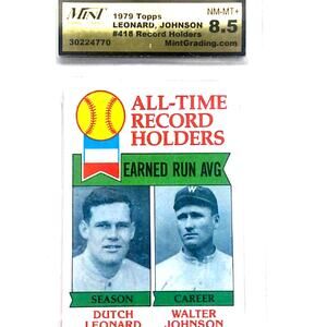 1979 Topps #418 Records Holder Leonard Johnson. NM-8.5